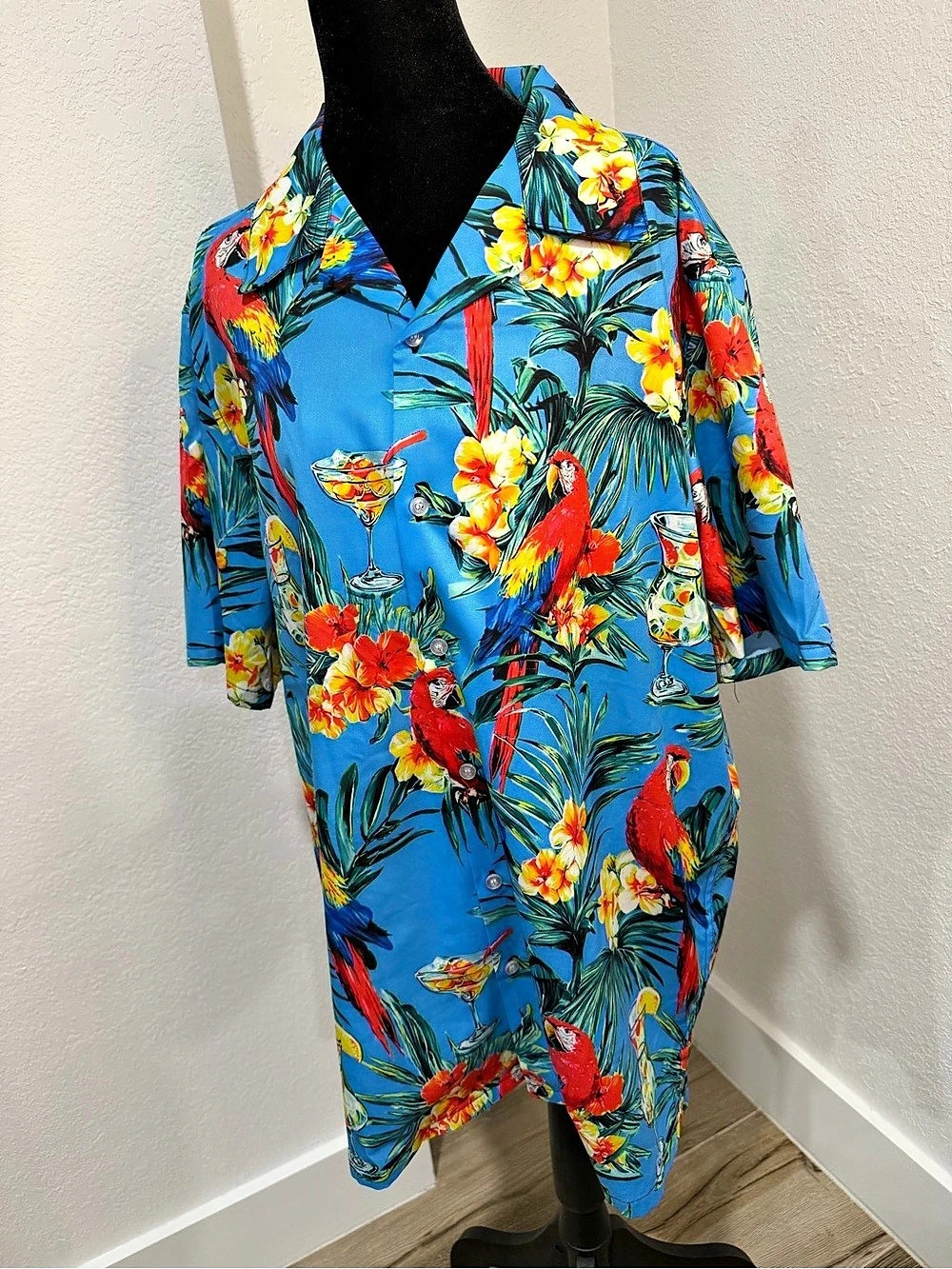 Tropical Print Button Up Shirt & Shorts